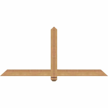 Ekena Millwork Eugene Smooth Timber Gable Bracket, Western Red Cedar, 60"W x 27"H x 3 1/2"D x 3 1/2"F, 11/12 Pitch GBW060X27X0404EUG00SWR